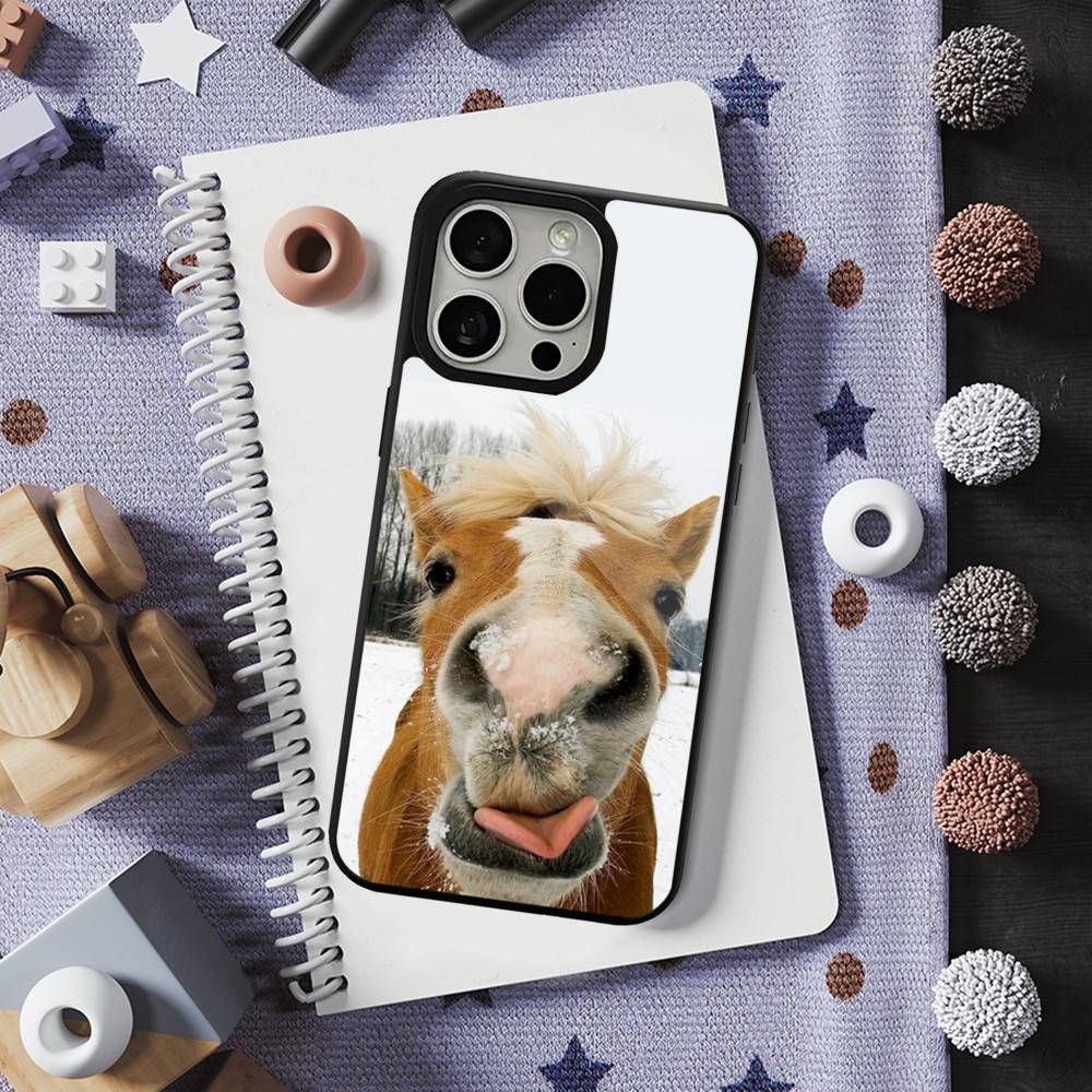 Funny Art Horse Animal Phone Case For iPhone 13,15,17,14,Pro,Max,For Magsafe,Plus,12,11,16,Mini,Magnetic Wireless Charging