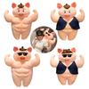 Funny Muscle Pig Plush Toy With Abs Cartoon Style Soft And Cuddly Great Gift For Friends And Kids 55cm Height