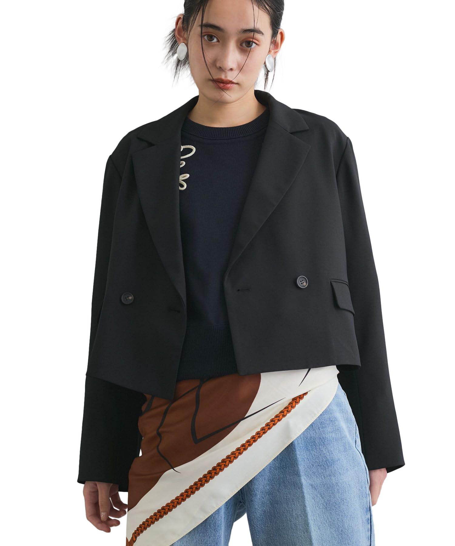 

Jacket Double Short Jacket for Women BVV35020 Black Main [BIS] [Washable] (01)