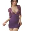 Sex Underwear Purple Hip Skirt Sexy Tight Secretary Robe Large Size Uniform Pajamas Large Size