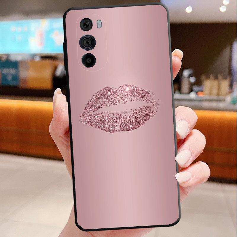 Phone Case For Motorola Edge 50 40 Pro 60 50 40 30 Ultra Neo Fusion Moto G85 G72 G53 G54 G84 G13 G32 Love Pink Gold Rose