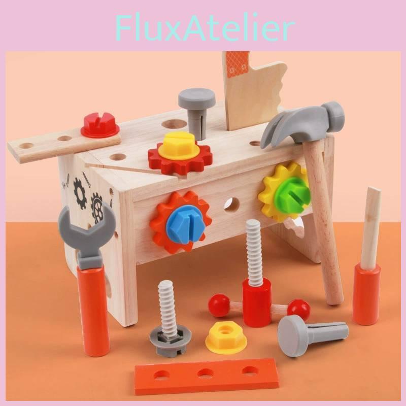 Wooden Toolbox Repair Screw Nut Disassembly Assembly Tool Table Toy Children