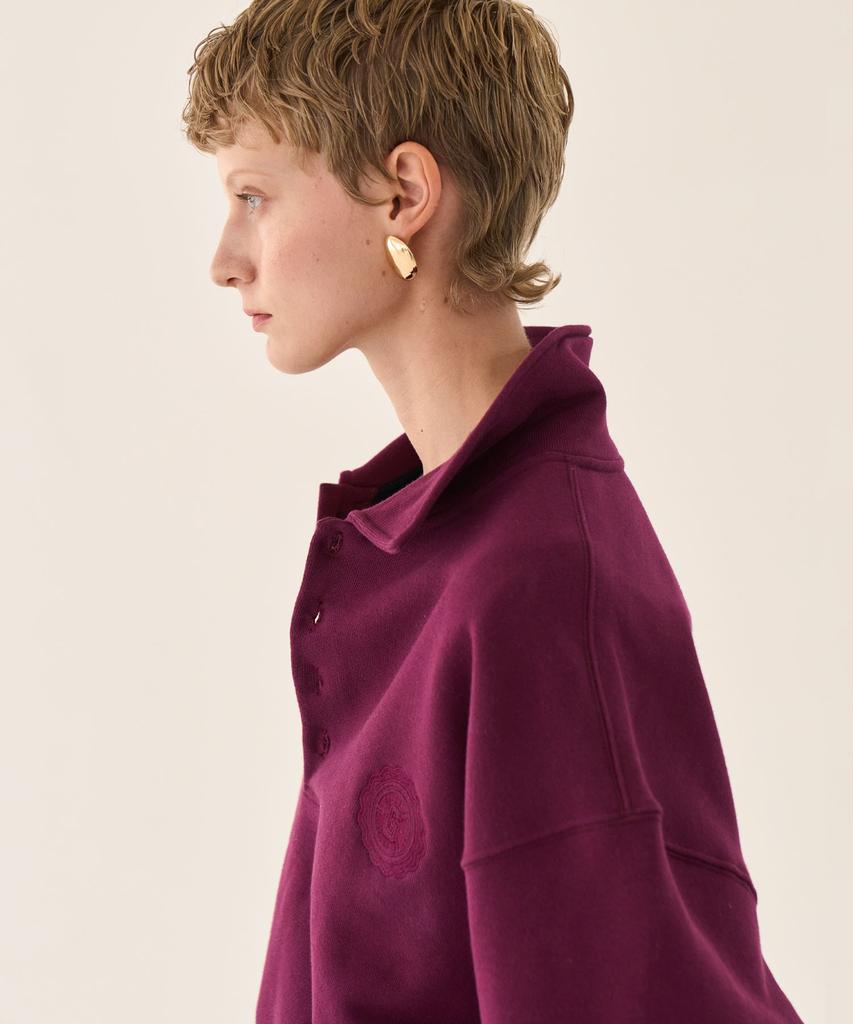 GRIDAJ Minimal Polo Sweatshirt _ Burgundy