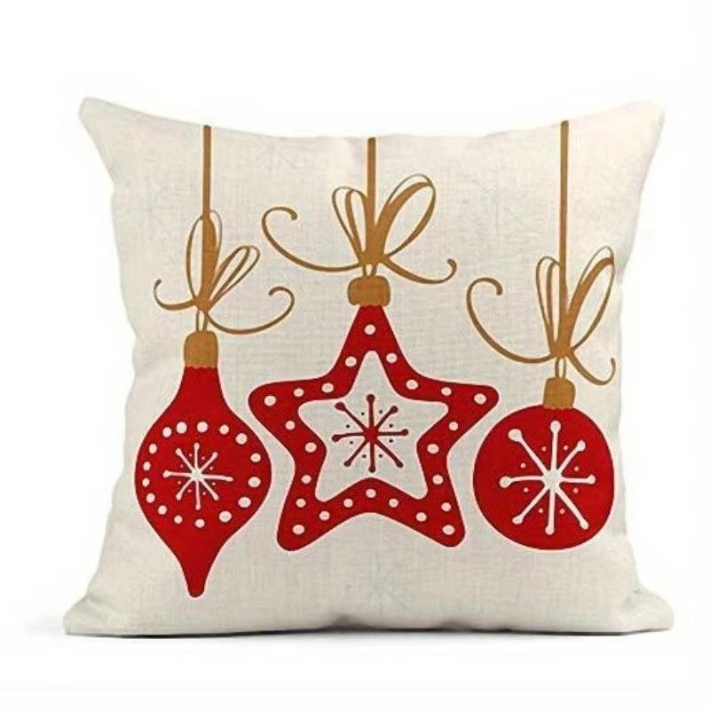 

Christmas Pillow Cover Essential for Festival Decoration Christmas Tree Snowflake Pattern Sofa Living Room Decoration 18x18Inch
