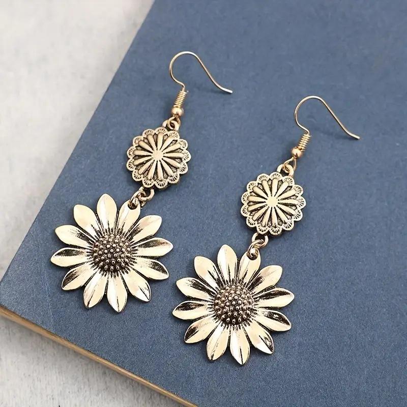 Vintage Sonnenblumen Design Hängeohrringe Geschenk