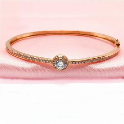 Purple Gold Bracelet Rose-Plated Color Gold Versatile Generous Versatile Inlaid Zircon Fashion Women'S Bracelet
