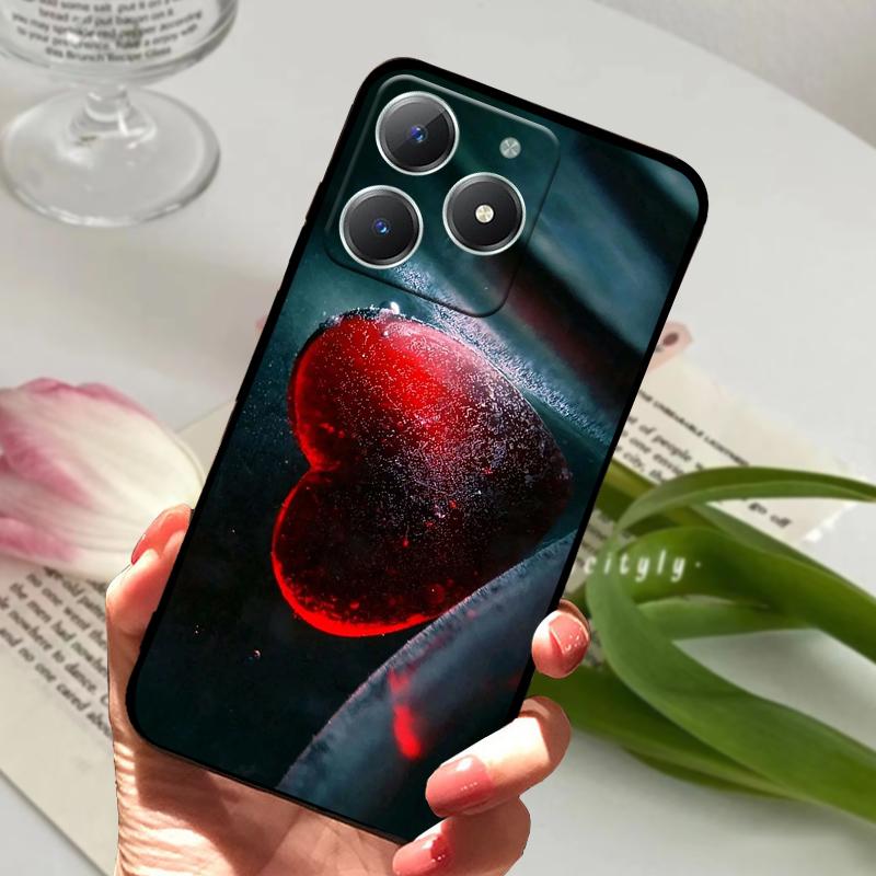 Pro Realme C61 Pouzdro RMX3939 Roztomilý Kreslený Měkký Silikon TPU Zadní Kryt Telefonu Pro OPPO Realme C63 4G Nárazuvzdorný Matný Coque Fundas