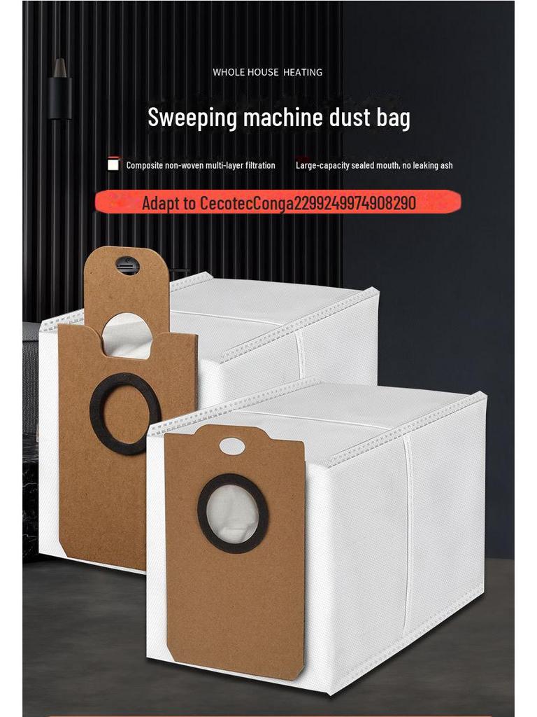 Compatible Dust Bag for Cecotec Conga 2299, 2499, 7490, 8290 Vacuum Cleaners