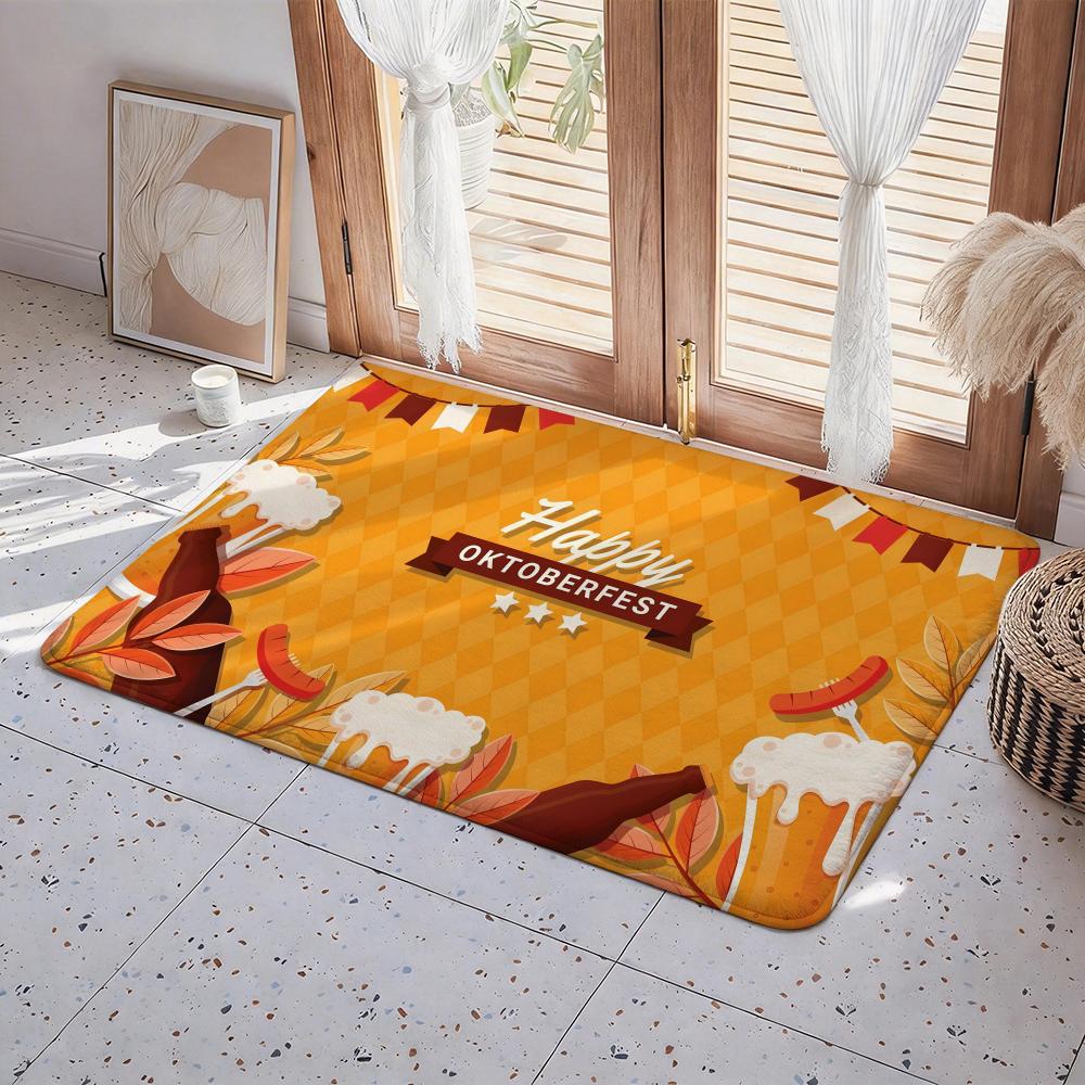 

happy o Oktoberfest design Floor Mat Eco Flannel Doormat Non Slip Odorless Indoor Floor Rug Soft Short Plush Home Mat 50x80cm