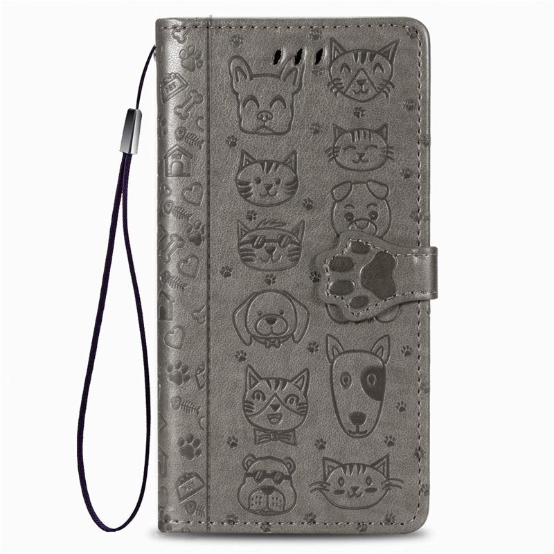 

Luxury Cat Dog Style Case For Samsung Galaxy S22 S21 S20 FE S10 S9 S8 Plus A12 A13 A33 A52 A52S A53 5G Wallet Protect Cover D05F For A53 5G сірий