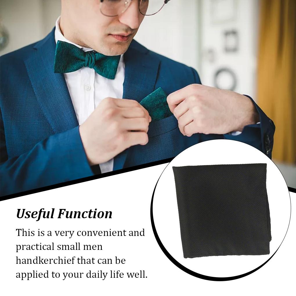 Male Handkerchief Polyester Small Hand Towel Business Suit Accessories Breathable Pocket Square for Celebration Shopping