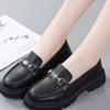 Loafers 2025 New Leather Shoes Women's Spring British Style Versatile Single Shoes Patent Leather Soft Sole Cover Foot Pedal