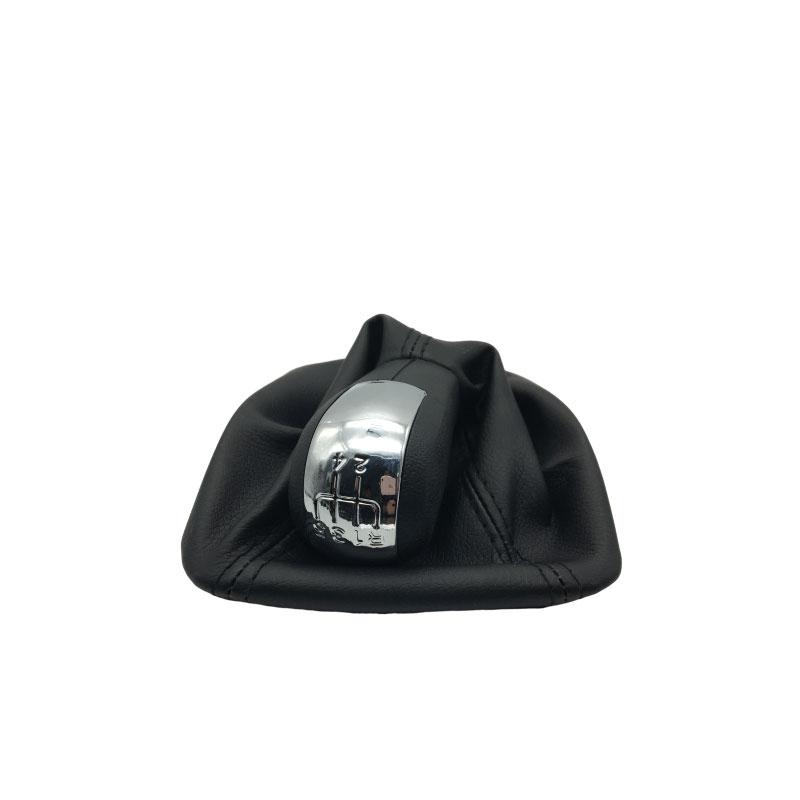 

Car Gear Shift Knob With Black Leather Boot Chrome Cap For Skoda Octavia II 2 A5 MK2 2004 2005 2006 2007 2008 2009 2010 5speed chrome