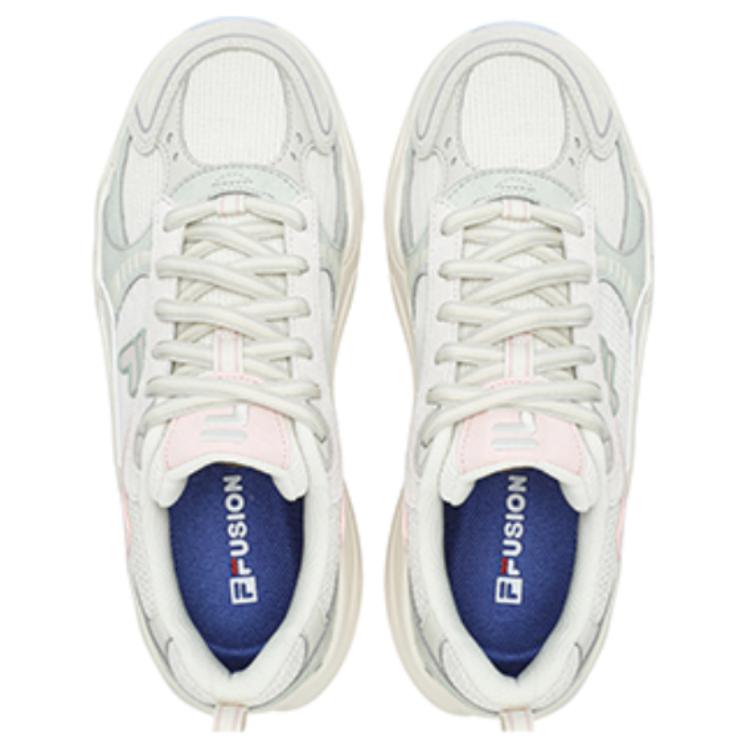 Fila Fusion Unique Fabric Synthetic Leather Comfortable Low-Top Lifestyle Shoes Women Sneakers White Green T12W411615FTG