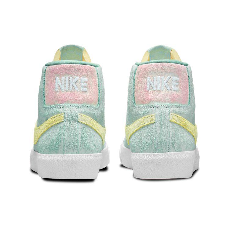 Nike SB Blazer Comfortable Mid Top Skateboard Shoes Unisex Green Yellow Pink DA1839-300