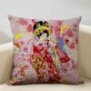 Classic Japanese Lady Decorative Cushion Cover Living Room Sofa Pillow Case 45x45cm Linen Pillowcase Home Art Decor