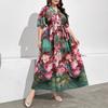 Plus Size Women's Printed Commuter Fashion Dress for Spring & Autumn