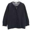 Striped Pattern 7 Minutes Sleeve Open Collar Shirt Women Used
