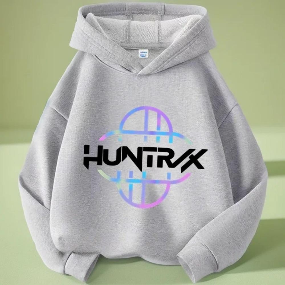 KPOP Devil Hunter Huntrix Pattern Printed Children's Fashion Casual Spring and Autumn Girls Sports Hoodie