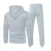 Men's Winter Solid Color Long-Sleeved Hooded Drawstring Sweatshirt And Sweatpants Suit