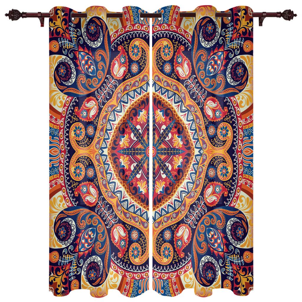 Ethnic Tribal Geometric Pattern Window Curtain For Living Room Bedroom Luxury Home Kitchen Decor Items Curtains