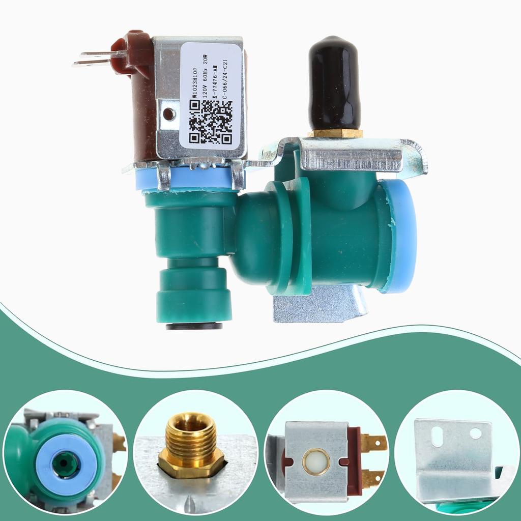 Long Lasting Refrigerator Water Inlet Valves W10238100 Single Water Valves Water Inlet Solenoid Valves Plastic Texture