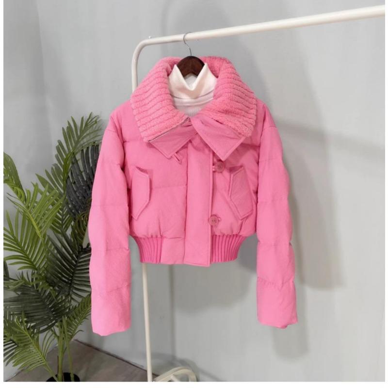 Winter New Design Lamb Wool Lapel Thickened Short Bread Clothes Cotton Coat Tide