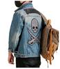 Xintang Men's Rhinestone-Studded Denim Jacket - Plus Size, Heavy Embroidery, Loose Fit Outwear