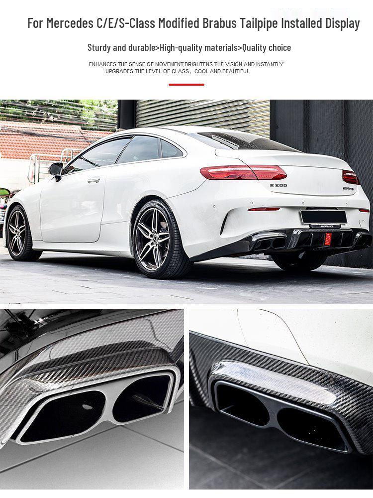 Compatible Mercedes-Benz Brabus Tailpipe for C-Class W205, E-Class W212/W213, S-Class W222 Exhaust Modification