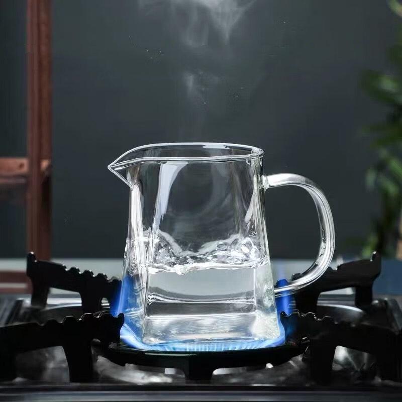 Shangqi Six-Sided Glass Gongdao Tea Pitcher with Handle, 650ml