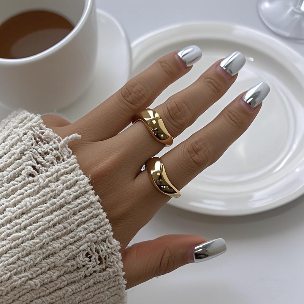 Abstract Design Retro 18K Gold Plated Ring - Cool European & American Style