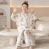 100% Cotton Girls Pajama Set Long Sleeve Cartoon Print Sleepwear Kids Teens Home Wear