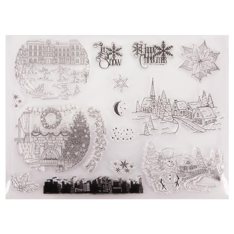 Buy Christmas New Year Silicone Clear Seal Stamp DIY Scrapbooking ...