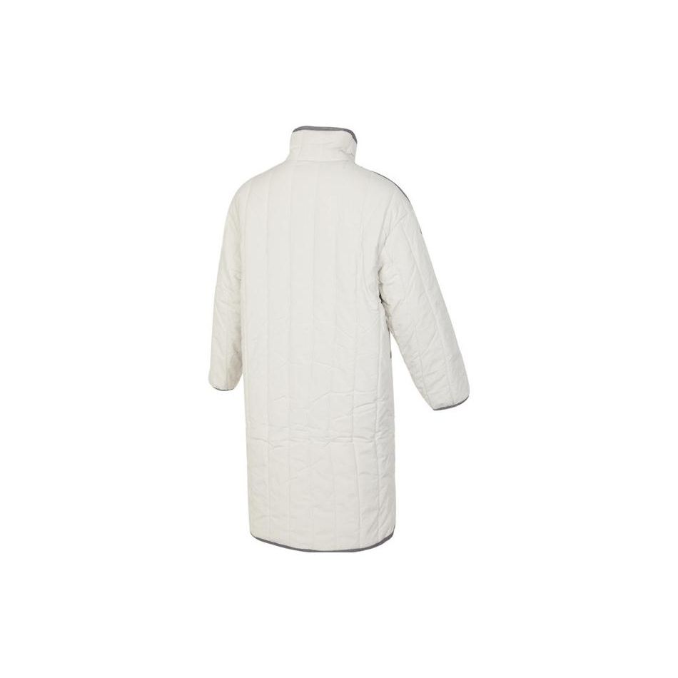 Adidas Ležérní sportovní pruhovaná bavlněná bunda střední délky dámská svrchní bílá IL8952