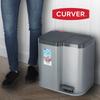 CURVER Metalliserad Papperskorg Med Pedal 21 L