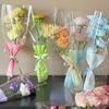 50PCS Set Transparent Gifts Packaging Clear Cellophane Rose Bag  Flowers Packaging