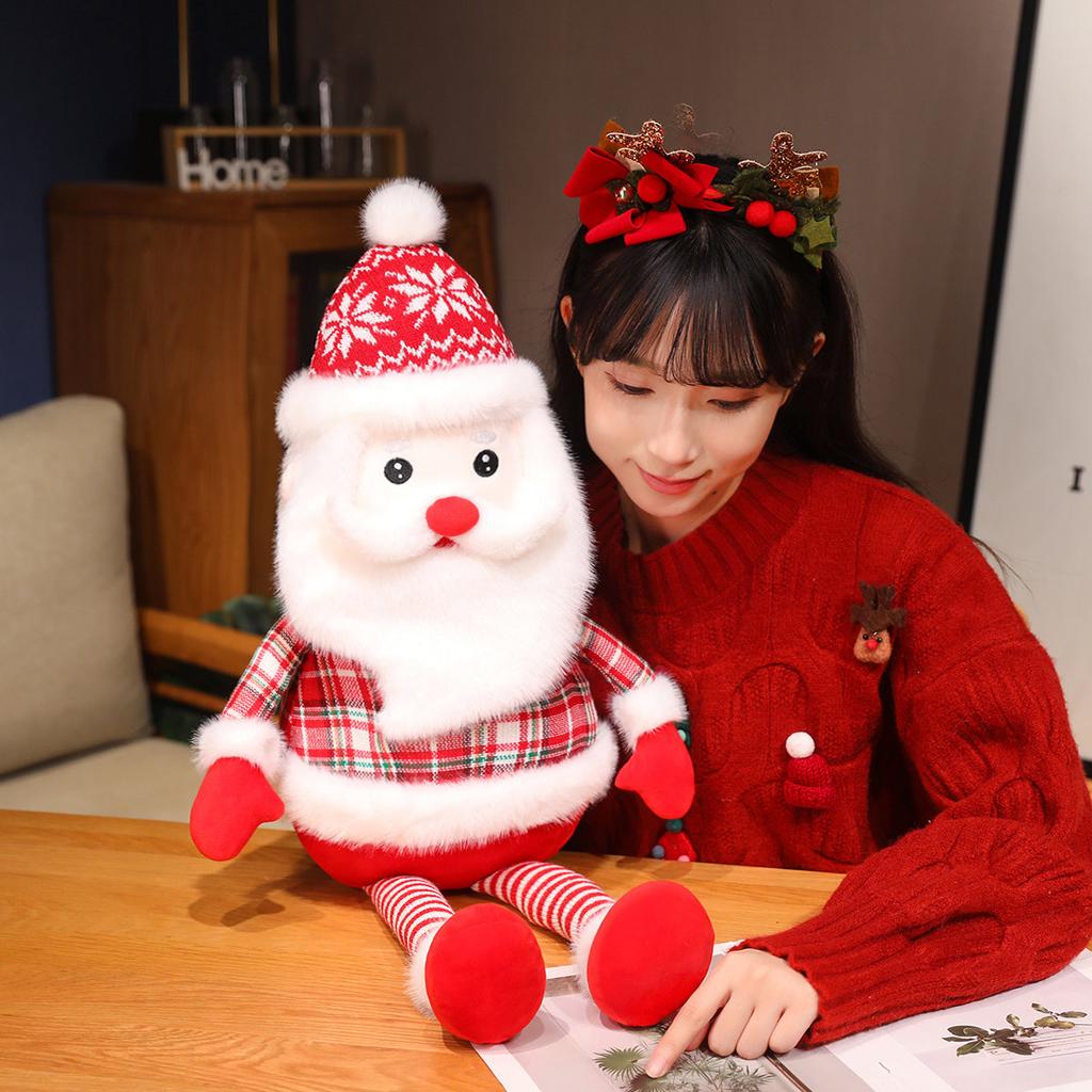 150cm Kawaii Large Santa Plush Doll Long Legs Soft Huggable Christmas Gift For Boys Girls Home Decor