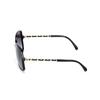 Chanel Pelle di agnello Tessuto metallico Braccio Quadrato Occhiali da sole Donna occhiali da sole Nero CH5210Q-C501-3C