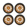 4Pcs 1 10 Scale RC Wheels and Tires Aluminium Alloy Wheel Rim Rubber Tires Skin for 1 10 Remote Control Car