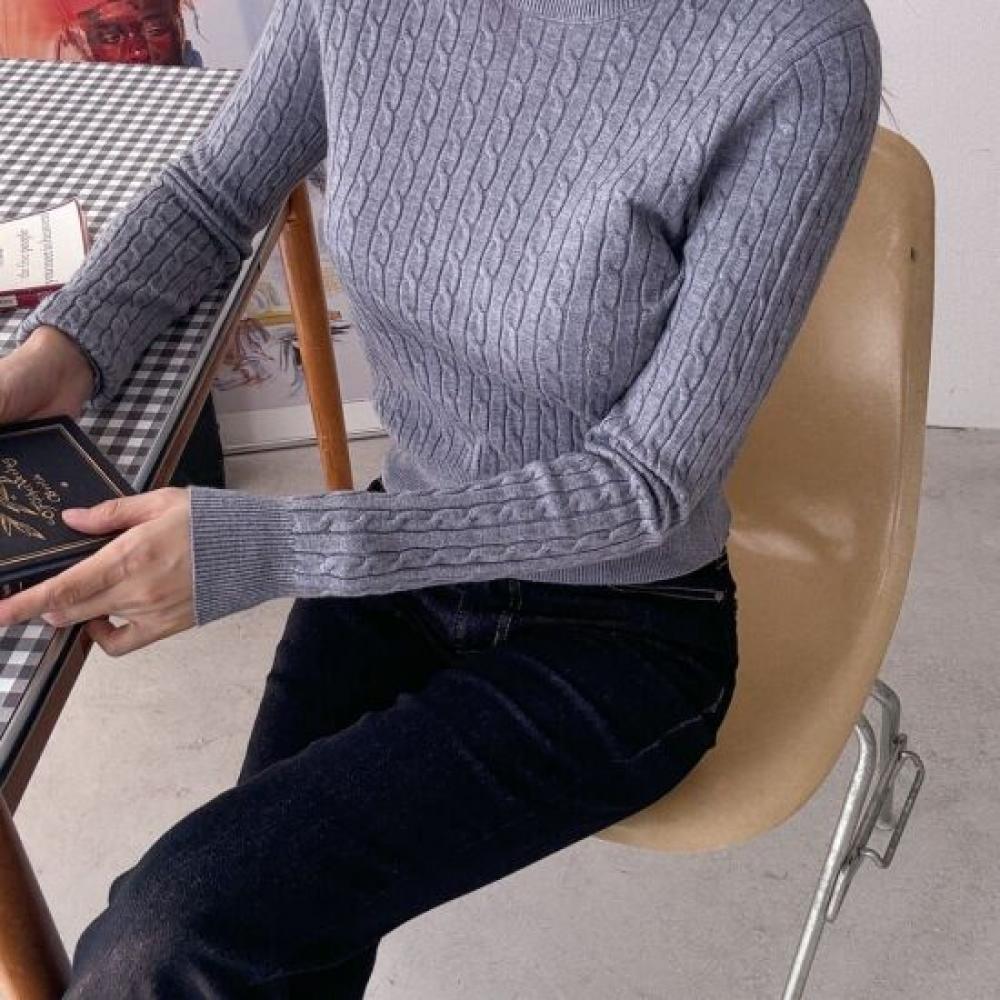 C S In The Room Semi Crop Cable Knit 13 ColorS