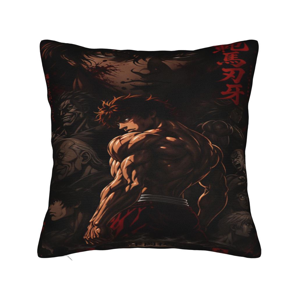 Anime B-BakiBaki Yujiro Hanma  Pillowcases  Kawaii Pillow Case For Sofa Home Decor Print Pillow Cover
