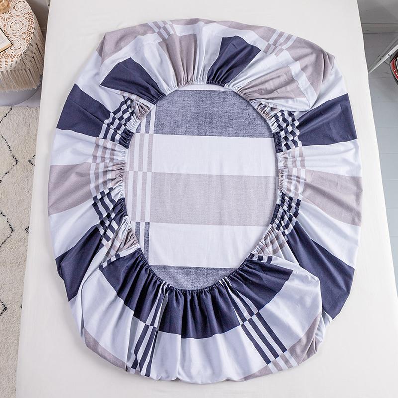 1 skin-friendly Bed Cover  cotton  Printing fitted sheet with elastic band, single/queen/king size (without pillowcases)