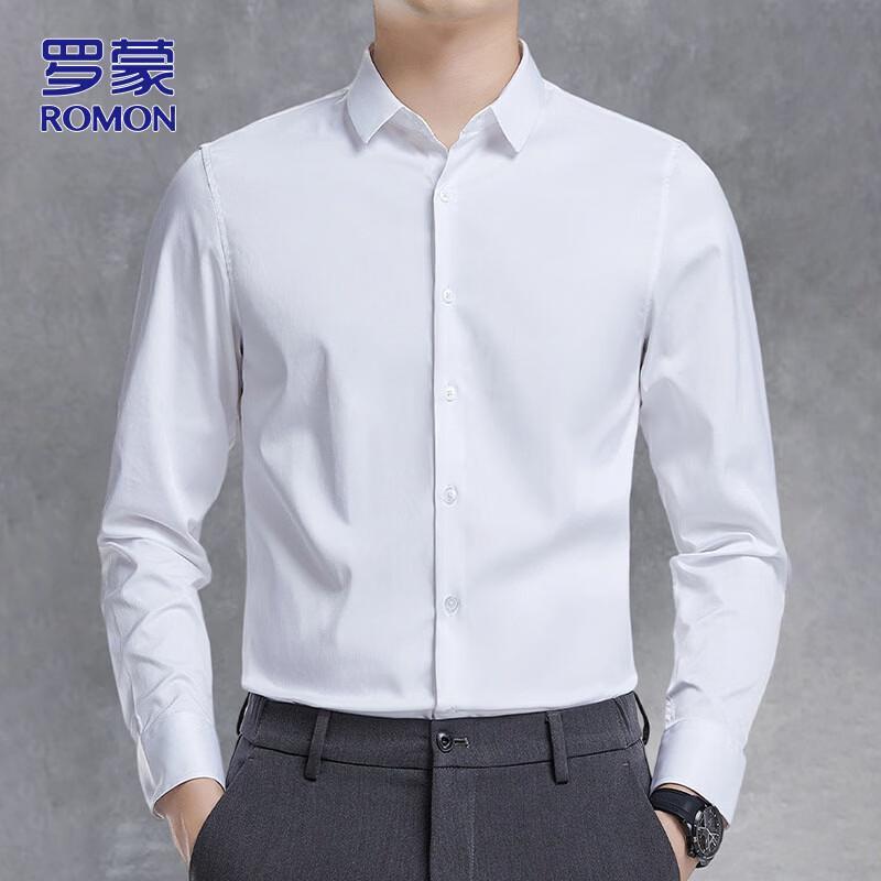 ROMON Men s Business Casual Silky Long-Sleeve Shirt XL