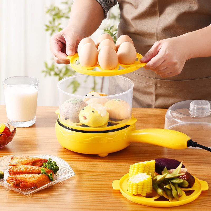 Compact Egg Cooker & Mini Frying Pan with Steamer