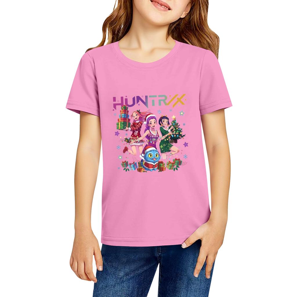 Fashionable Round Neck Short Sleeve Work Clothes Printed Tops For KID Summer Tops