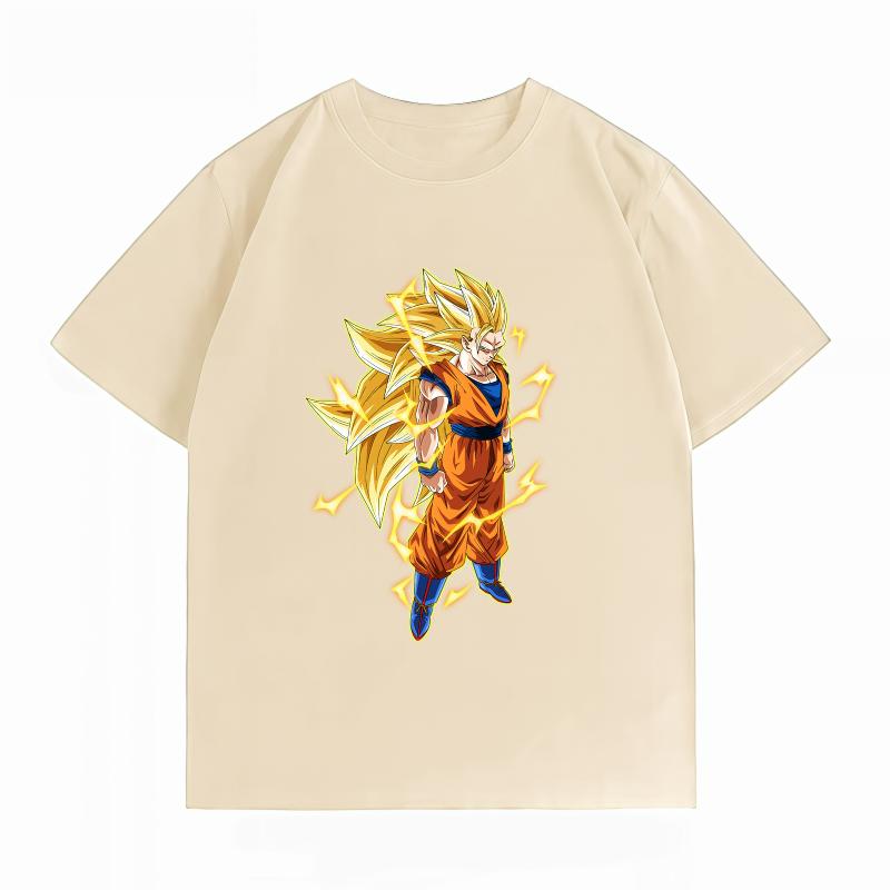 Unisexs Clothing New 100 Cotton Breathable Summer TShirt Bandai Dragon Ball Z Goku Super Saiyan 3 Print Casual Unisexs Tops