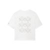 Li Ning Plain Pullover Round Neck Casual Loose Short Sleeve T-Shirt Women Tops Off-White AHSSB76-1