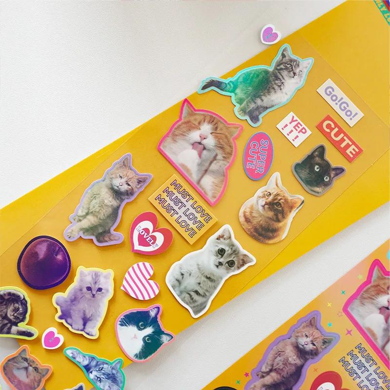 1Pc American Vintage Animal Color Edge Adesivos Meninas Meninos Capa de Celular Bagagem Guitarra Plataforma PC Laptop Decoração DIY