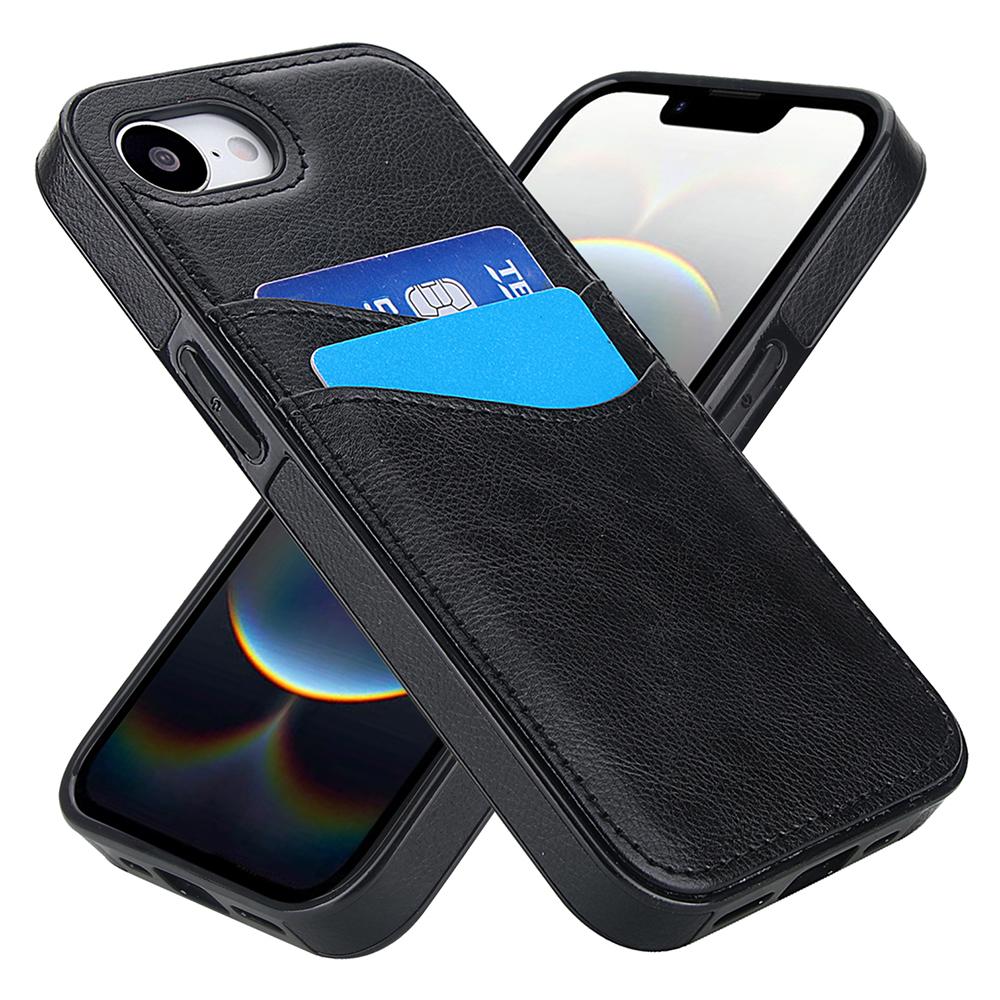 

Для iPhone 16e Чохол Слот для карт Слім-фіт PU+TPU Мобільна накладка Black