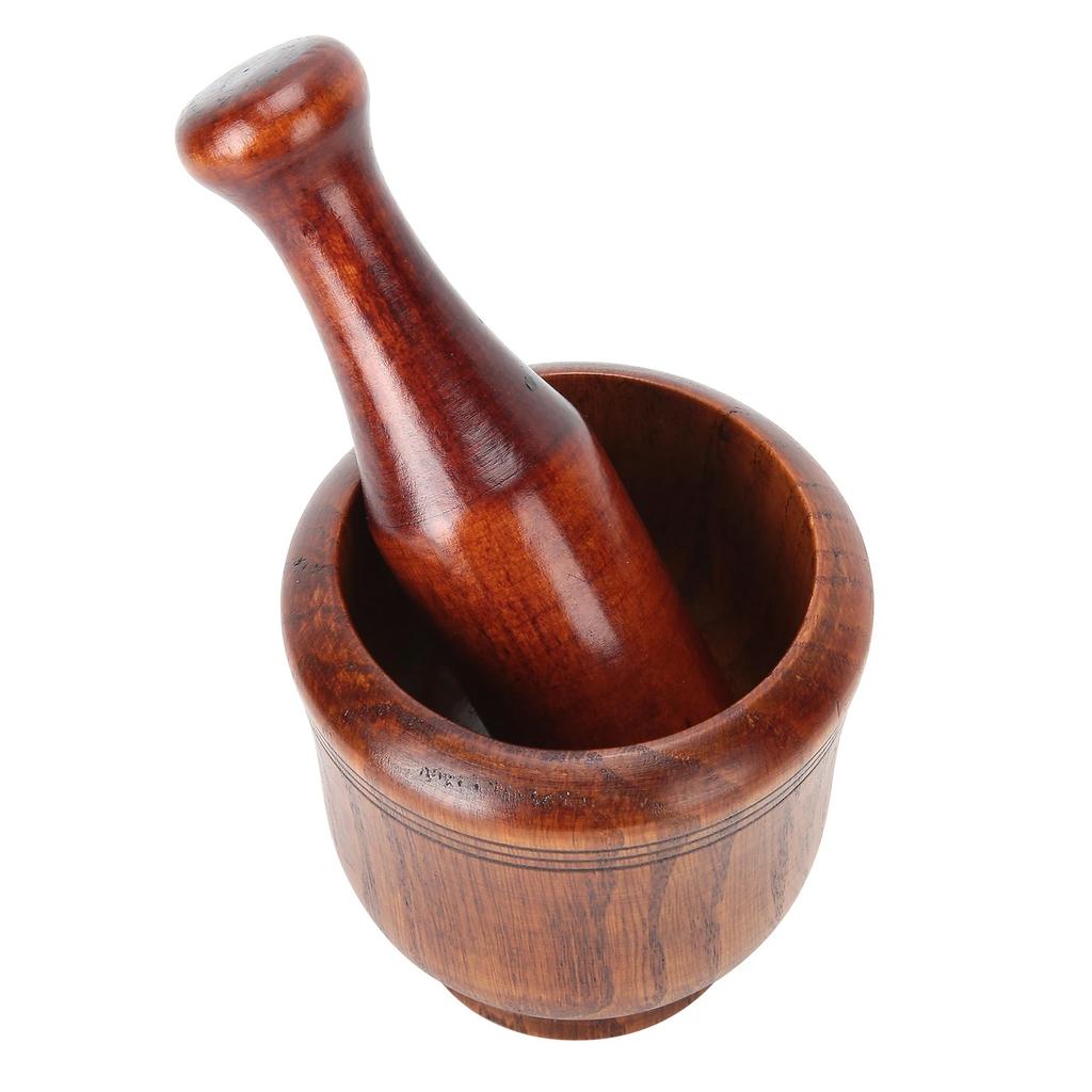 Resin Mortar Pestle Set Wooden Grinding Bowl Household Kitchen Manual Garlic Ginger Spices Grinder Mortar Pestle Set